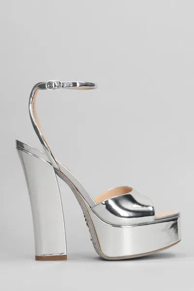 René Caovilla Helsa Sandals In Silver Patent Leather