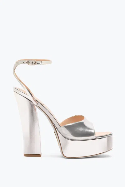 René Caovilla Helsa Silver Platform Sandal 140