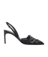 René Caovilla High-heeled Shoes With Diamond Tips In Black