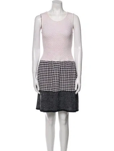 Pre-owned René Caovilla Houndstooth Print Mini Dress In Multi