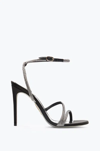 René Caovilla Irina Black Sandal With Crystals 105