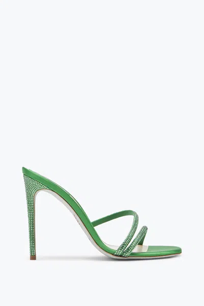 René Caovilla Irina Crystal Green Mule 105