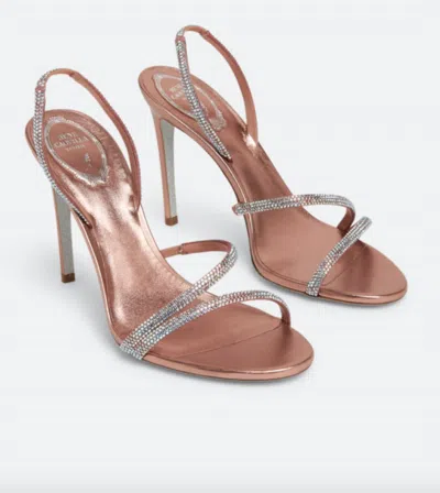 René Caovilla Irina Crystal Sandal In Pink