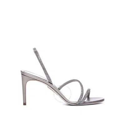 René Caovilla Crystal-embellishment 88mm Sandals In Grey