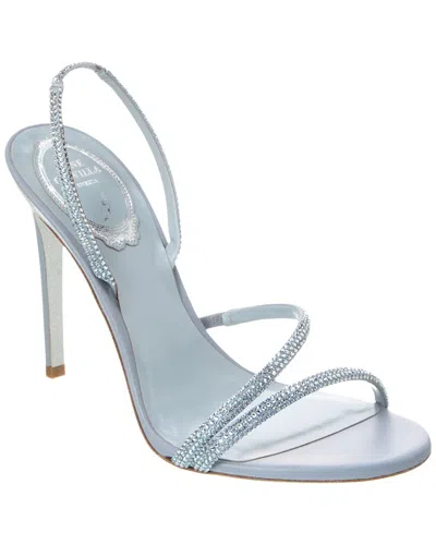 René Caovilla Irina Satin & Leather Slingback Sandal In Blue