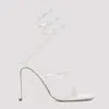RENÉ CAOVILLA IVORY LEATHER AND STRASS SANDALS
