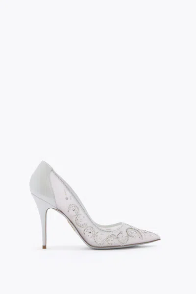 René Caovilla Jahanara Crystal-embellished Mesh Pumps In Multi