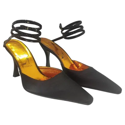 Pre-owned René Caovilla Jewel Shoe It 37.5 In Black