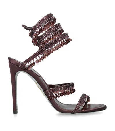René Caovilla Chandelier Crystal-embellished Heeled Sandals In Red