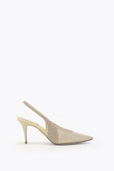 René Caovilla Jinny Lemon Yellow Slingback 80 In Neutral