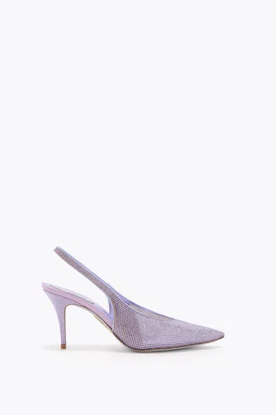 René Caovilla Jinny Metallic Violet Slingback 80 In Multi