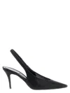 René Caovilla Black Slingback Heels In Black