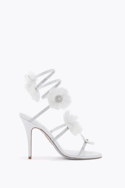 René Caovilla Jolene White Sandal 100 In Neutral