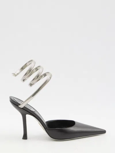 René Caovilla Women's Juniper Gunmetal Sandal 105 In Black