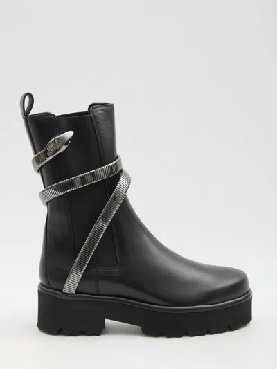 René Caovilla Rene Caovilla Juniper 45 Biker Boots In Black