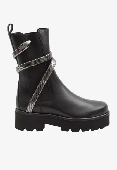 RENÉ CAOVILLA JUNIPER 45 BIKER BOOTS