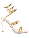 René Caovilla Juniper 80mm Metallic-leather Sandals In Gold