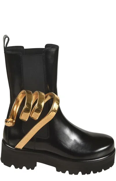 René Caovilla Side Stretch Boots In Black