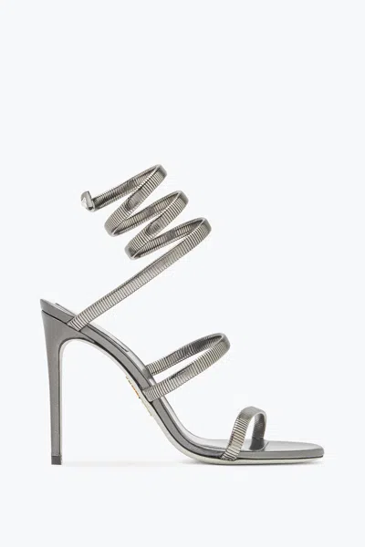 René Caovilla Juniper Gunmetal Sandal 105 In Gray