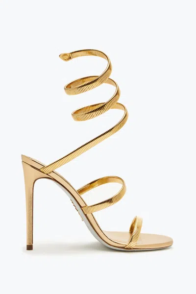 René Caovilla Juniper Metal Gold Sandal 105