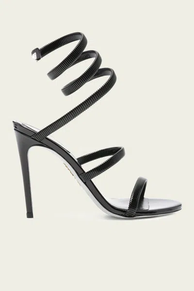 René Caovilla Juniper Metal Sandal In Black