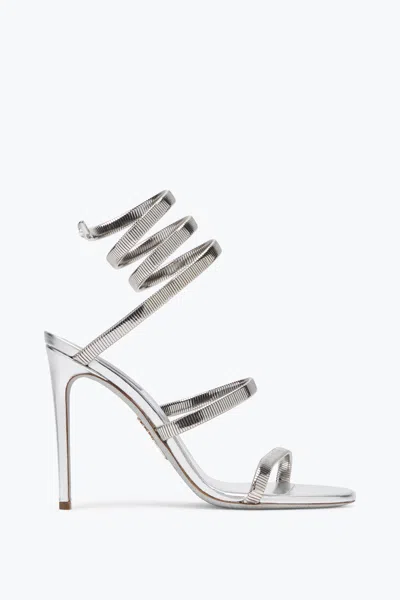 René Caovilla Juniper Metal Silver Sandal 105