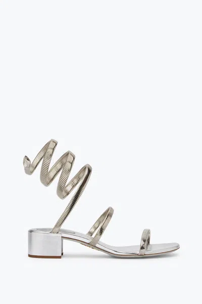 René Caovilla Juniper Silver Sandal 40