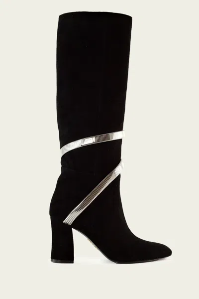 RENÉ CAOVILLA JUNIPER SUEDE BOOTS 80 IN BLACK