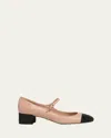 René Caovilla Kristen Bicolor Strass Mary Jane Pumps In Nude/black