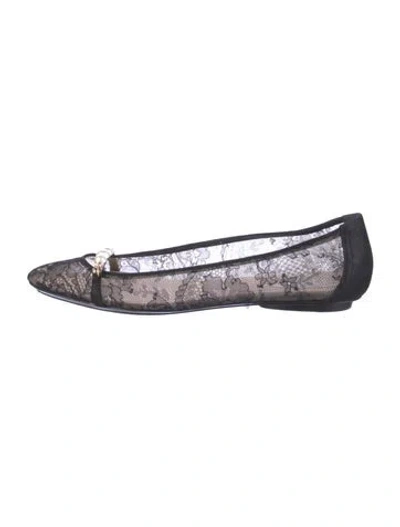 Pre-owned René Caovilla Lace Lace Pattern Ballet Flats In Multi