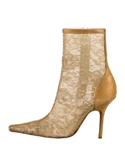 Pre-owned René Caovilla Lace Lace Pattern Boots In Multicolor
