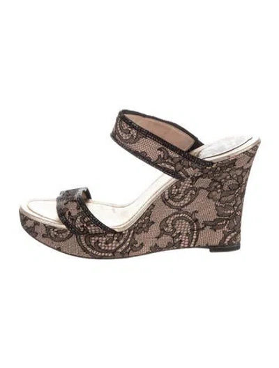 Pre-owned René Caovilla Lace Lace Pattern Sandals In Pink