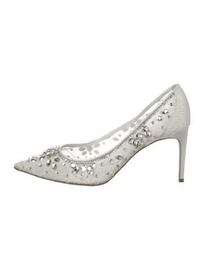 Pre-owned René Caovilla Lace Pumps In Silver