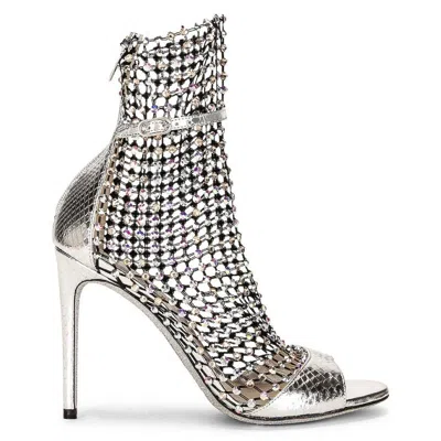 René Caovilla Rene Caovilla Ladies Galaxia Rhinestone Mesh Sandals In Silver