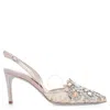 René Caovilla Veneziana 50mm Crystal Slingback Pumps In Beige