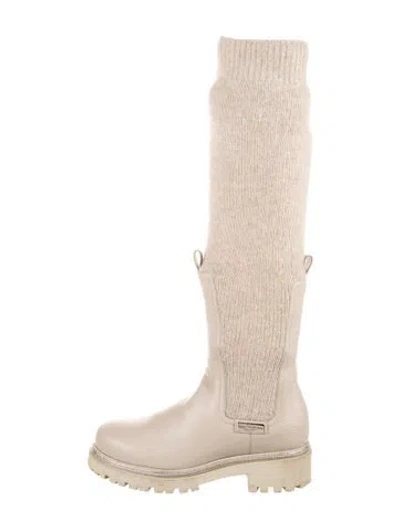 Pre-owned René Caovilla Leather Boots In Neutrals