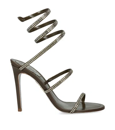 René Caovilla Leather Crystal-embellished Cleo Sandals 105 In Brown