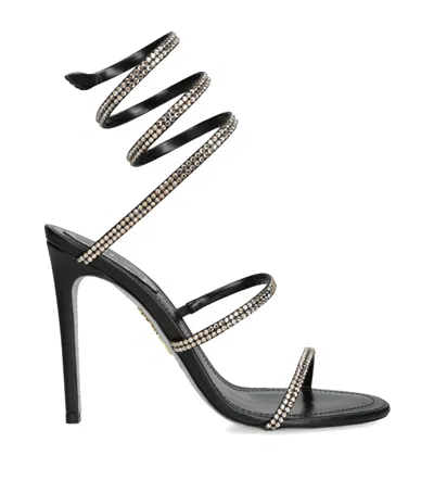 René Caovilla Leather Embellished Cleo Ii Heeled Sandals 105 In Black