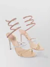René Caovilla Womens Rene Caovilla Cleo 105 Leather Heeled Sandals