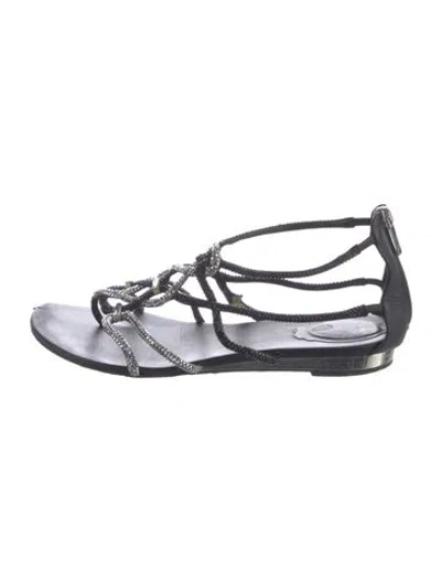 Pre-owned René Caovilla Leather Gladiator Sandals In Multi