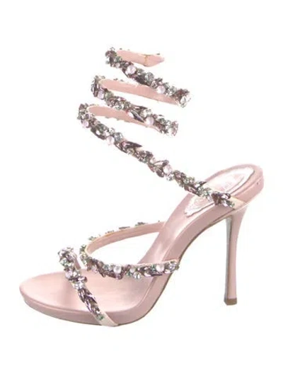 Pre-owned René Caovilla Leather Gladiator Sandals In Pink