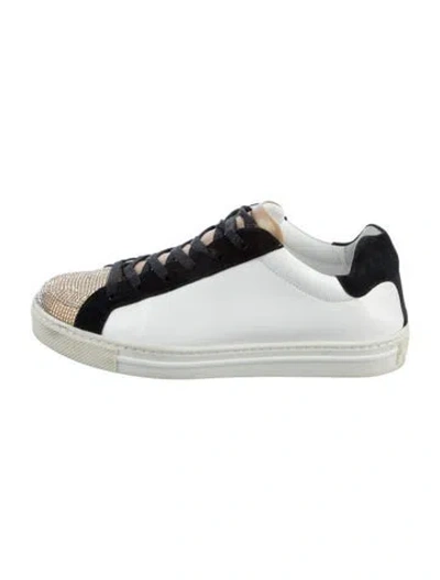 Pre-owned René Caovilla Leather Graphic Print Sneakers In Green