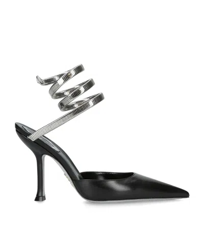 René Caovilla Juniper Black And Silver Pump 105