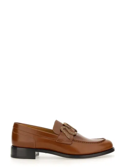 René Caovilla Rene Caovilla Leather Loafer In Buff