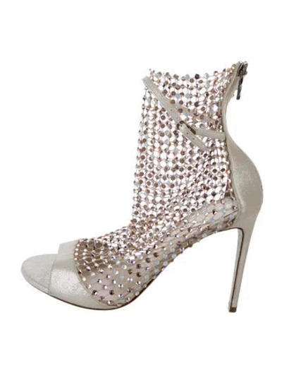 Pre-owned René Caovilla Leather Patterned Pumps In Gray