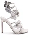 René Caovilla Round-headed High-heeled Sandals In Silber