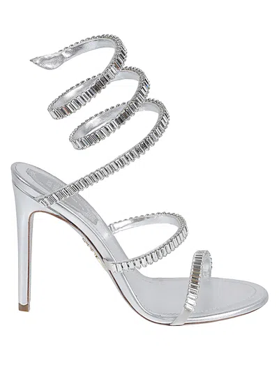 René Caovilla Rene Caovilla Leather Rhinestone Round-toe In Silver