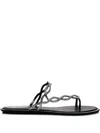 René Caovilla Rene Caovilla Black Flat Braid Sandal 10 In 黑色