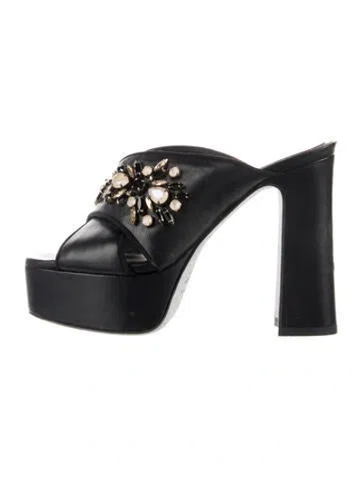 Pre-owned René Caovilla Leather Sandals In Blue