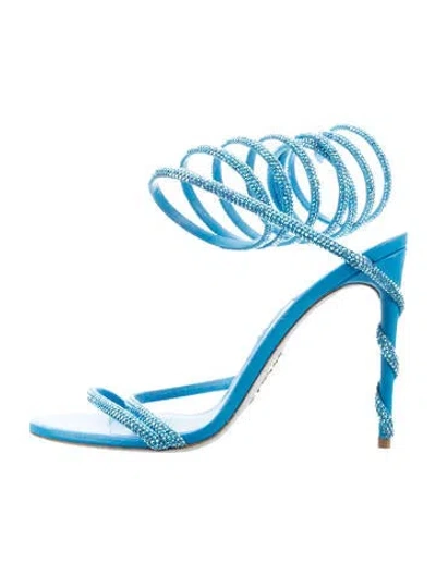Pre-owned René Caovilla Leather Sandals In Blue